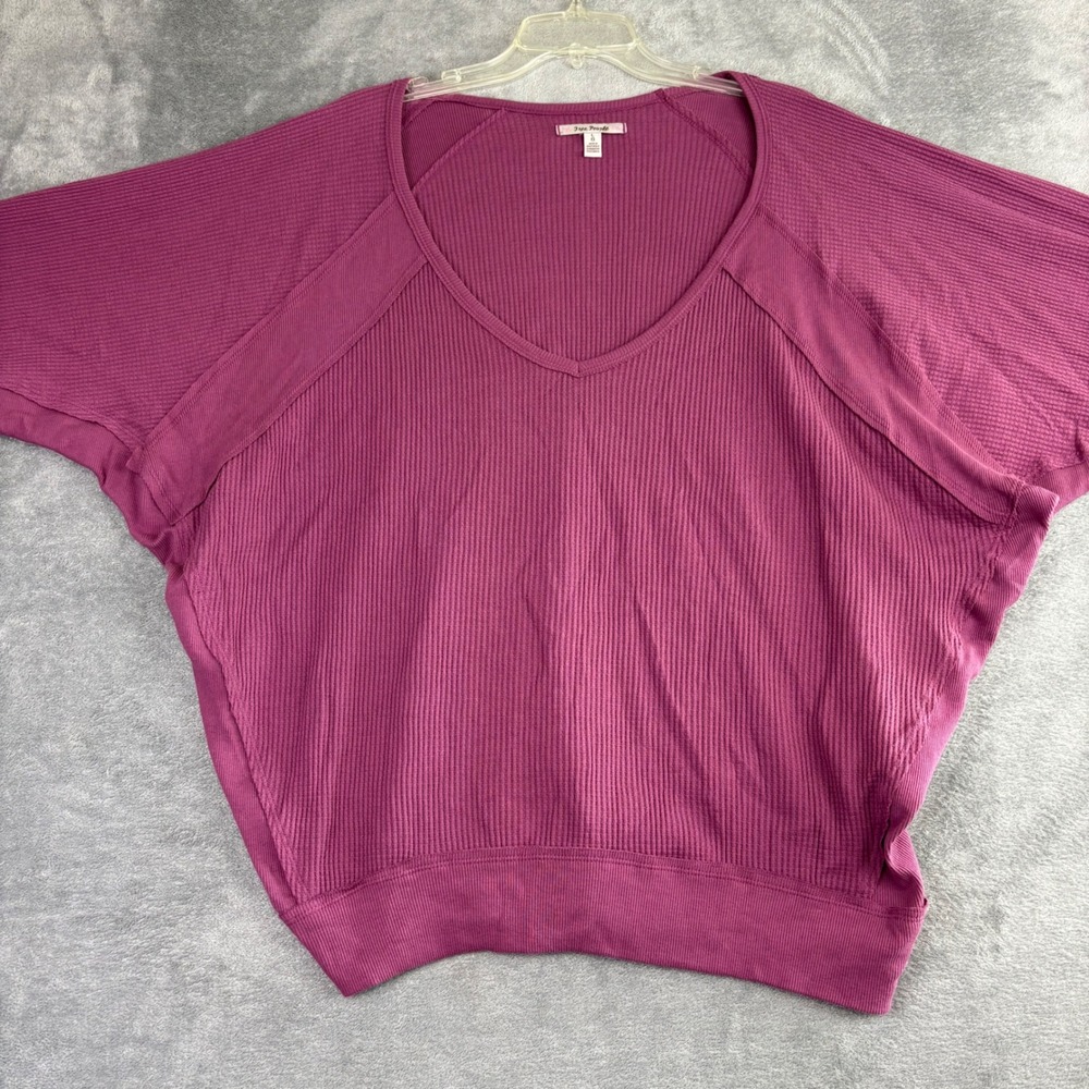 Free People V-Neck Sweater in Plum